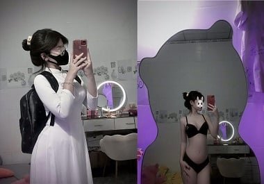 Sex cuồng dâm với Thu Hiền diện áo dài hớ hênh